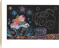 Monster Truck Mini Scratch and Scribble Art Kit
