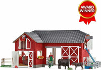 Large Red Barn With Animals & Accessories