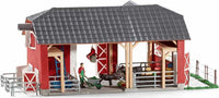 Large Red Barn With Animals & Accessories