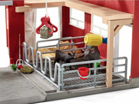 Large Red Barn With Animals & Accessories