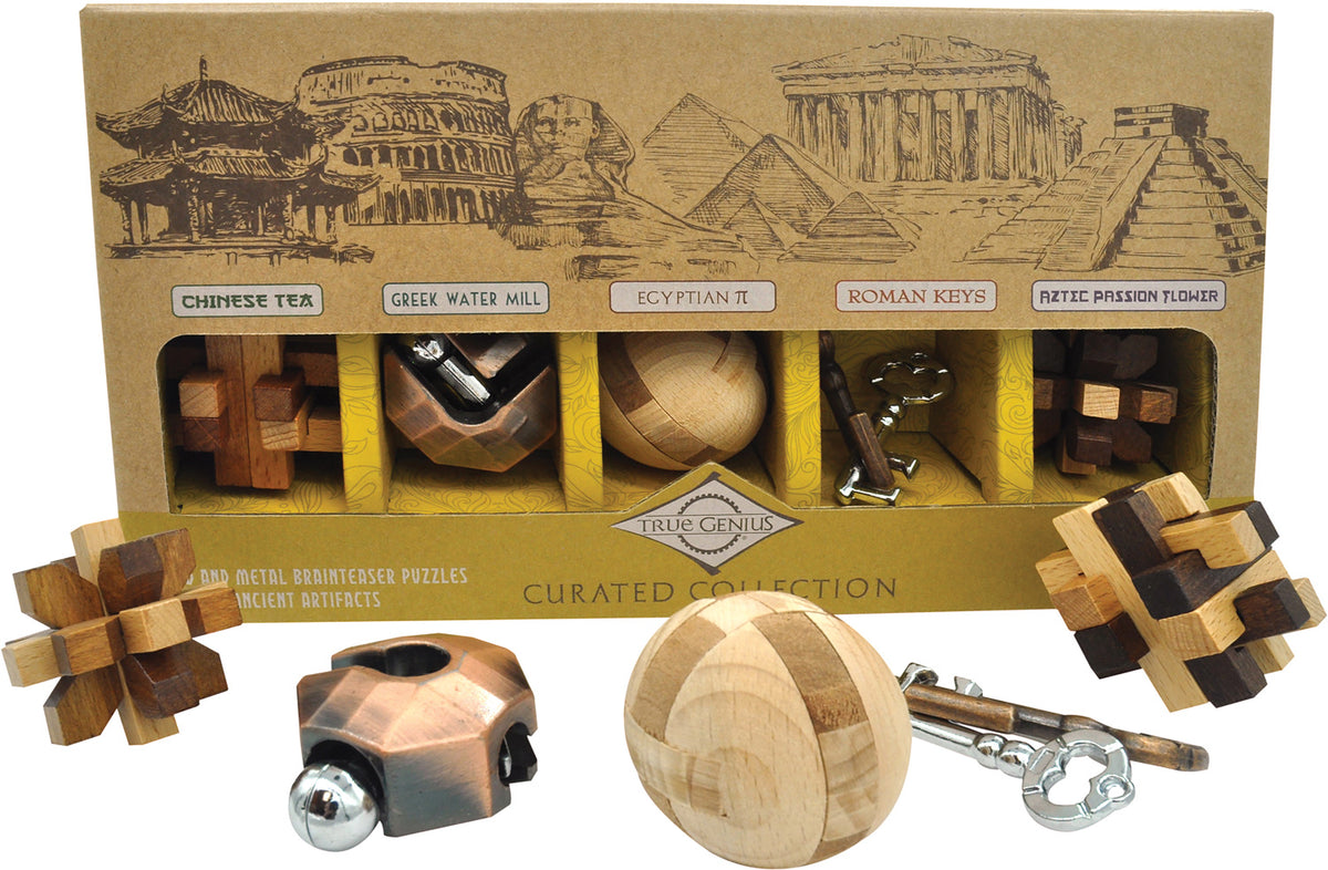 True Genius Wooden Brainteaser Puzzles: Curated Collection| Toyrifix