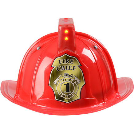 Jr. Firefighter Helmet, Red, w/Siren & Light, Adj Youth Size