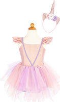 Pink Shimmer Unicorn Dress & Headband (Size 3-4)