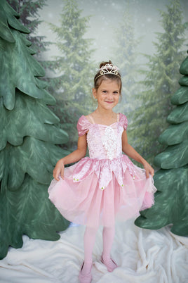 Holiday Ballerina Dress, Dusty Rose (Size 3-4)