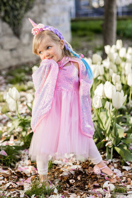 Pink Sequins Cape  (Size 7-8)