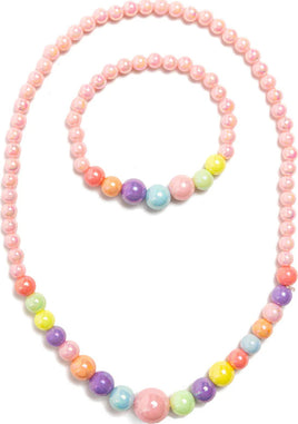 Pearly Pastel Necklace and Bracelet Set (2pc)