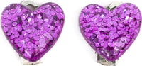 Boutique Glitter Hearts Clip On Earrings (assorted)