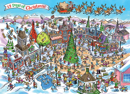 DoodleTown: 12 Days of Christmas puzzle (1000 pc)