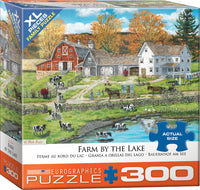 300 pc - XL Puzzle Pieces - Farm by the lake by Bob Fair