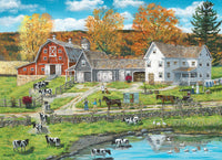 300 pc - XL Puzzle Pieces - Farm by the lake by Bob Fair
