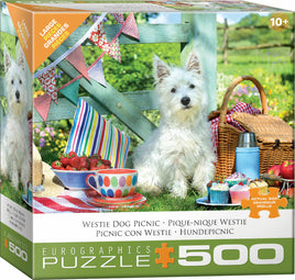 Puzzles Westie Dog Picnic, Family Oversize Puzzles 500-Piece Puzzle