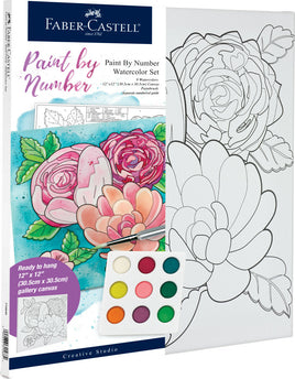 Watercolor Paint by Number Bold Floral