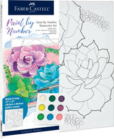 Watercolor Paint by Number Succulents