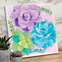 Watercolor Paint by Number Succulents