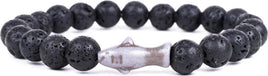 Fahlo Shark Tracking Bracelet - Lava Stone
