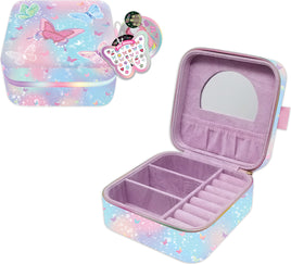 Jewelry Box with Mirror, Tie Dye Butterfly