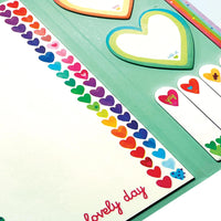 Side Notes Sticky Notes Tab Sets - Rainbow Hearts