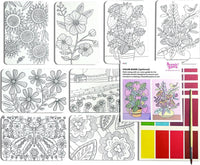 Scenic Hues D.I.Y. Watercolor Art Kit - Flowers & Gardens (17 PC Set)