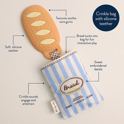 Teensy Crinkle™ - Silicone Sensory Teether (Baguette)