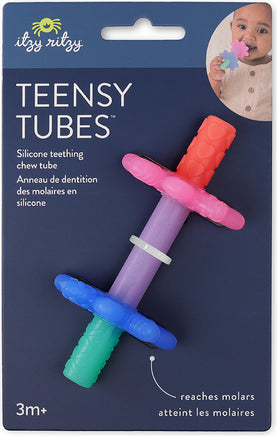 Teensy Tubes™ - Silicone Teething Chew Tube (Pink Rainbow)