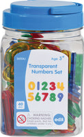 Transparent Numbers - Mini Jar - Set of 40