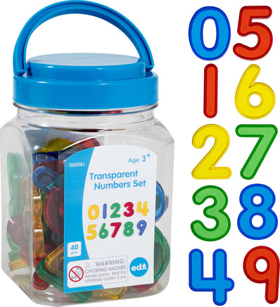 Transparent Numbers - Mini Jar - Set of 40