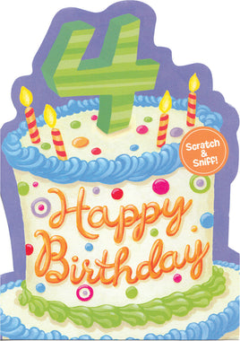 Birthday Card -Age 4 Vanilla Cake
