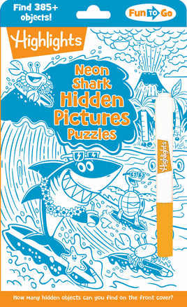 Neon Shark Hidden Pictures Puzzles: Fun Seek-and-Find Kids Activity Book for Ages 69 with over 300 Hidden Objects and Bonus Gel Marker for On-the-Go Play