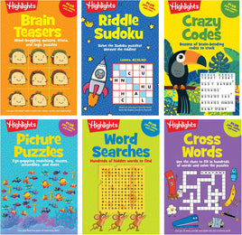 Puzzle Pads Bundle: Puzzle Variety Bundle: 6-Book Puzzle Set with Word Searches, Crosswords, Brain Teasers, Sudoku and Logic Games, Puzzle Gift for Super Solvers Ages 8 and Up
