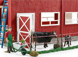Large Red Barn With Animals & Accessories