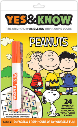 The Original Yes and Know Invisible Ink Trivia Game Books: Peanuts