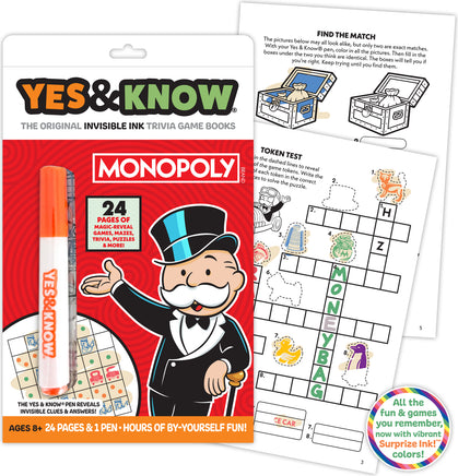 The Original Yes and Know Invisible Ink Trivia Game Books: Monopoly