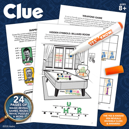 The Original Yes and Know Invisible Ink Trivia Game Books: Clue