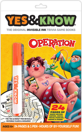 The Original Yes and Know Invisible Ink Trivia Game Books: Operation