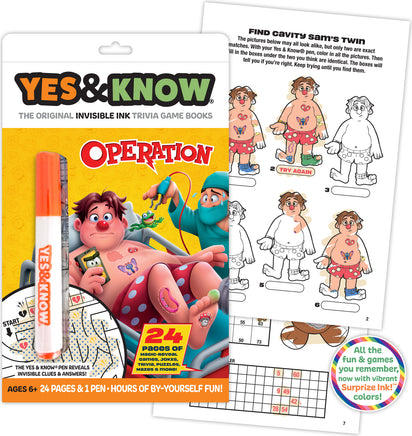 The Original Yes and Know Invisible Ink Trivia Game Books: Operation