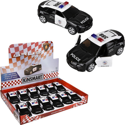 5" Diecast Pull Back Lamborghini Urus Police Car